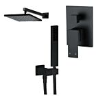 Meir matte black wall mixer shower set square - set 4