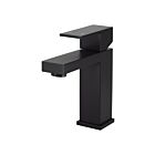 Meir matte black basin mixer square with straight spout