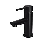 Meir matte black basin mixer round with straight spout