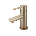 Meir rose-gold basin mixer round with straight spout