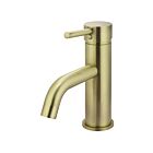 Meir tiger bronze gold basin mixer round with curved spout