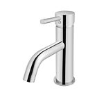 Meir polished-chrome basin mixer round with curved spout