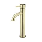 Meir tiger bronze gold basin mixer round with high curved spout