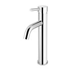 Meir polished-chrome basin mixer round with high curved spout