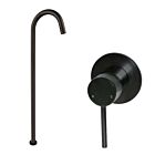 Meir matte black wall mixer bath set round - set 5
