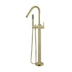 Meir tiger bronze gold freestanding bath mixer round with hand shower