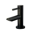 Meir matte black handbasin tap round