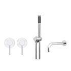Meir polished-chrome wall mixer bath set round - set 1