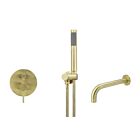 Meir tiger bronze gold wall mixer bath set round - set 2 (large rosette)