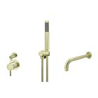 Meir tiger bronze gold wall mixer bath set round - set 3 (small rosette)