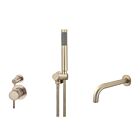Meir rose-gold wall mixer bath set round - set 3 (small rosette)