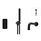 Meir matte black built-in thermostatic bath set - set 4