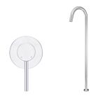 Meir polished-chrome wall mixer bath set round - set 5