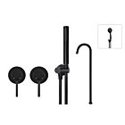 Meir matte black wall mixer bath set round - set 6