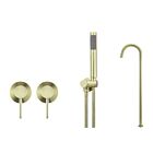 Meir tiger bronze gold wall mixer bath set round - set 6