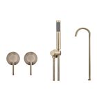 Meir rose-gold wall mixer bath set round - set 6