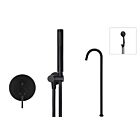 Meir matte black wall mixer bath set round - set 7 (large rosette)