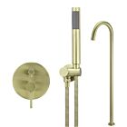Meir tiger bronze gold wall mixer bath set round - set 7 (large rosette)
