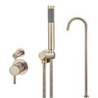 Meir rose-gold wall mixer bath set round - set 8 (small rosette)