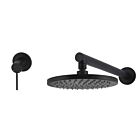 Meir matte black wall mixer shower set round - set 1