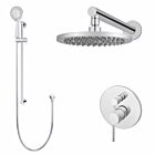 Meir polished-chrome wall mixer shower set round - set 2 (large rosette)