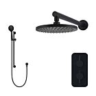 Meir matte black built-in thermostatic shower set round - set 4