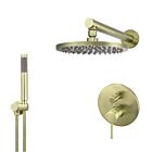 Meir tiger bronze gold wall mixer shower set round - set 5 (large rosette)