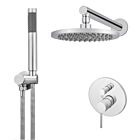 Meir polished-chrome wall mixer shower set round - set 5 (large rosette)