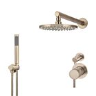 Meir rose-gold wall mixer shower set round - set 6 (small rosette)