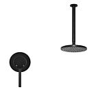 Meir matte black wall mixer shower set round - set 8
