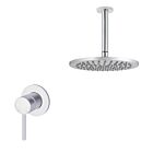 Meir polished-chrome wall mixer shower set round - set 8