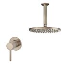 Meir rose-gold wall mixer shower set round - set 8
