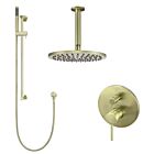 Meir tiger bronze gold wall mixer shower set round - set 9 (large rosette)