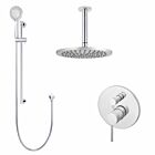 Meir polished-chrome wall mixer shower set round - set 9 (large rosette)