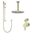 Meir tiger bronze gold wall mixer shower set round - set 10 (small rosette)
