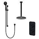 Meir matte black built-in thermostatic shower set round - set 11