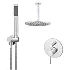 Meir polished-chrome wall mixer shower set round - set 12 (large rosette)