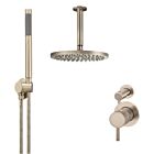 Meir rose-gold wall mixer shower set round - set 13 (small rosette)
