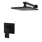 Meir matte black wall mixer shower set square - set 1