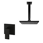 Meir matte black wall mixer shower set square - set 3