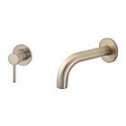 Meir rose-gold wall mixer set round - set 3 (spout 13 cm / handle long)
