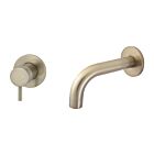 Meir rose-gold wall mixer set round - set 4 (spout 13 cm / handle short)