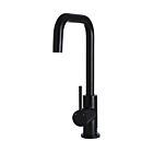 Meir matte black kitchen mixer round with round spout