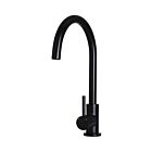 Meir matte black kitchen mixer round with curved spout