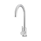 Meir polished-chrome kitchen mixer round with curved spout