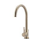 Meir rose-gold kitchen mixer round with curved spout