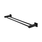 Meir matte black towel rail square double 60 cm