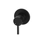 Meir matte black wall mixer round with short lever