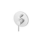 Meir polished-chrome wall mixer with diverter round rosette large