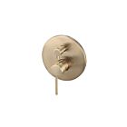 Meir rose-gold wall mixer with diverter round rosette large